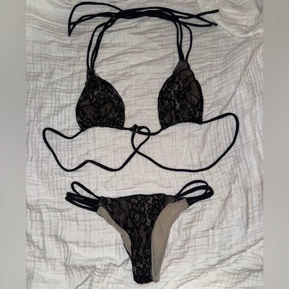 Black Lace Bikini Set - Picture 1 of 2